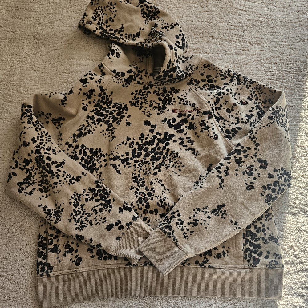 Champion Tan and Black Speckled Hoodie